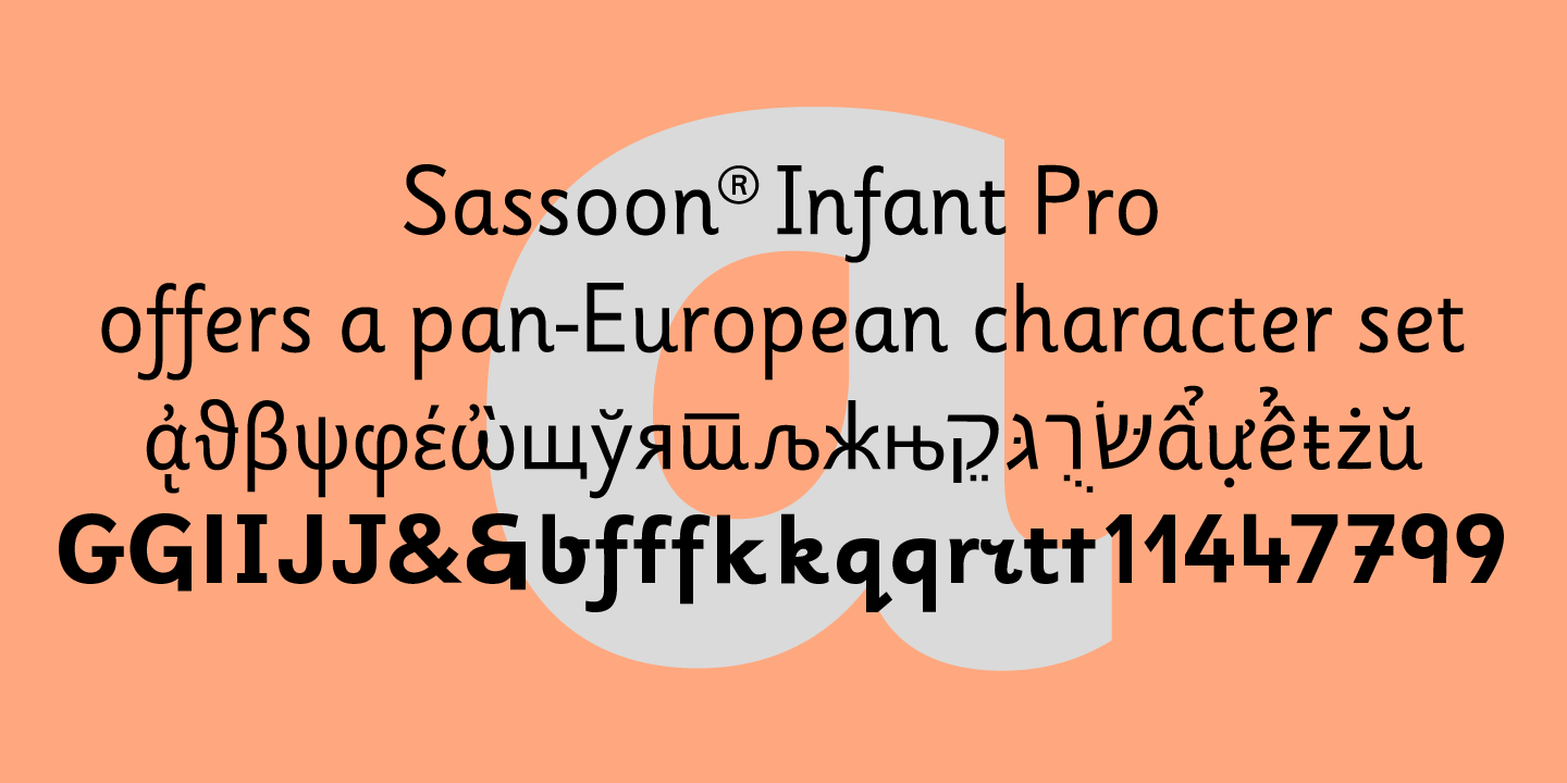 Пример шрифта Sassoon Infant Pro